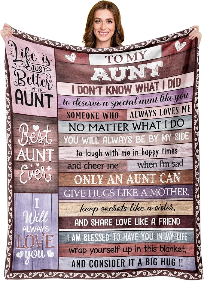 Aunt Gifts, Best Auntie Ever Gifts, Gifts for Aunts from Niece, Aunt Birthday Gifts, Auntie Gift Ideas, Aunt Gifts for Christmas Mothers Day Birthday Throw Blanket 50"x60"