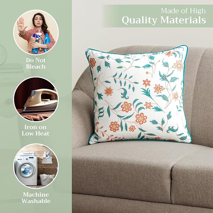 Maison d' Hermine Throw Pillow Covers 100% Cotton (18" x 18" - Pack of 1)