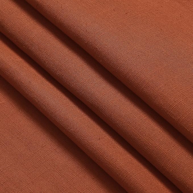 Rust Linen Curtains 95 inches Long 2 Panel Back Tab Rod Pocket Rustic Farmhouse Boho Linen Curtain for Dining Room Brick Burnt Bohemian Fall Decor Terracotta Semi Sheer Curtains 95 inch Length