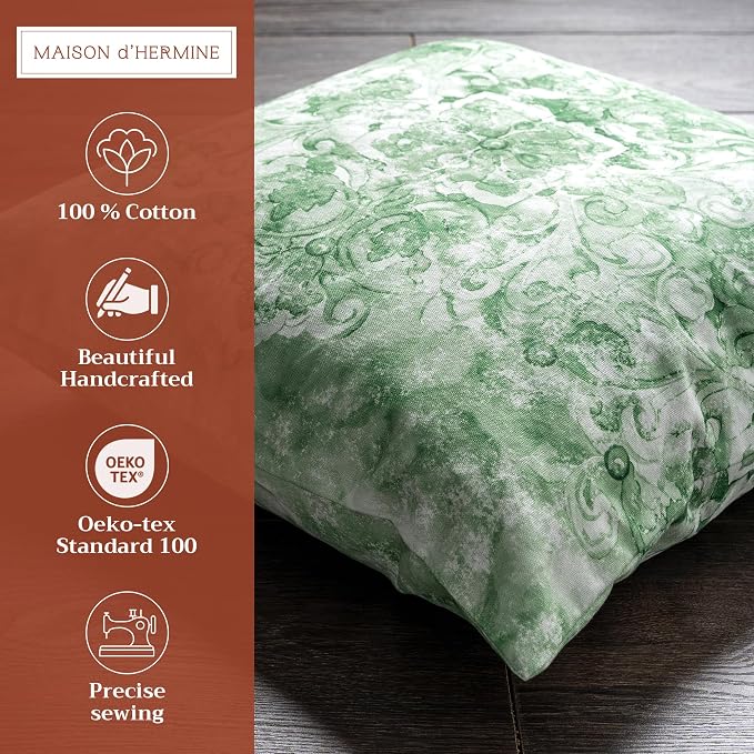 Maison d' Hermine Throw Pillow Covers 100% Cotton (18" x 18" - Pack of 1)