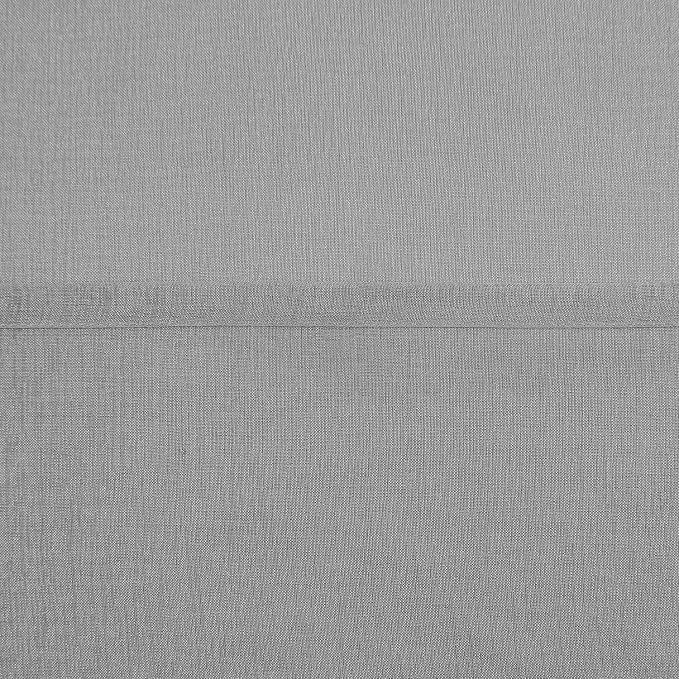 DWCN Sheer Curtains, Grommet Top Grey Faux Linen Look Voile Semi Transparent Solid Window Sheer Curtains Drapes for Bedroom Living Room, Set of 2 Panels 36 x 72 Inch Long, Grey