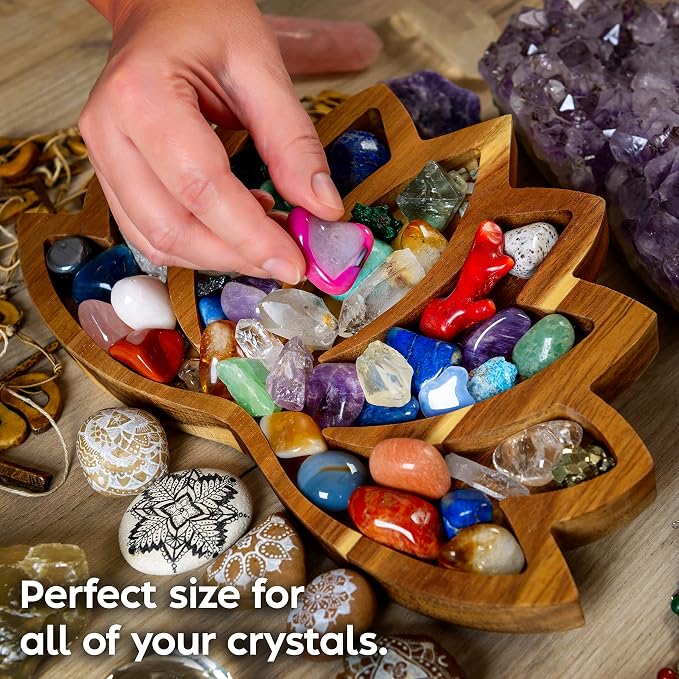 Crystal Display Tray, Lotus Crystal Holder, Rock Display, Horizon 11"x7"
