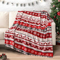 Pavilia Christmas Reindeer Snowflakes Fleece Throw Blanket | Soft, Plush, Warm Winter Cabin Throw, Twin 60x80 (Christmas Red)