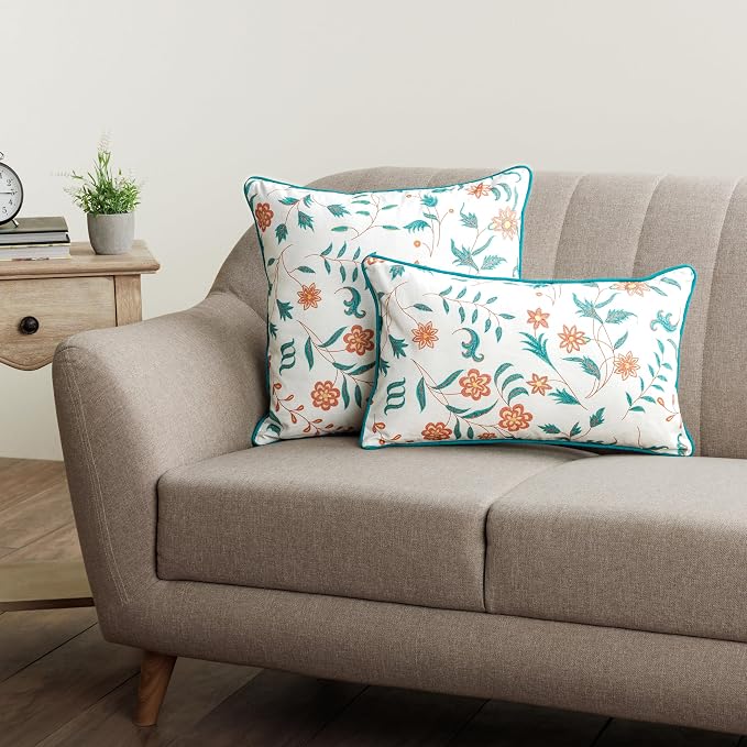 Maison d' Hermine Throw Pillow Covers 100% Cotton (18" x 18" - Pack of 1)