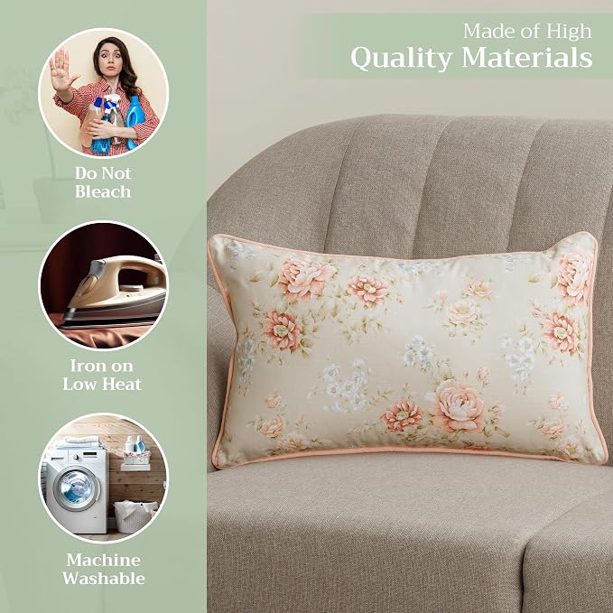 Maison d' Hermine Throw Pillow Covers 100% Cotton (12" x 20" - Pack of 1)