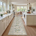 Madane Washable Runner Rugs 2x10 Long for Hallway Kitchen, Green | Non-Slip Low-Pile 10ft Rug Runners Soft, Stain-Resistant Floor Carpet Mat for Entrance, Living Dining Laundry Room, Stair