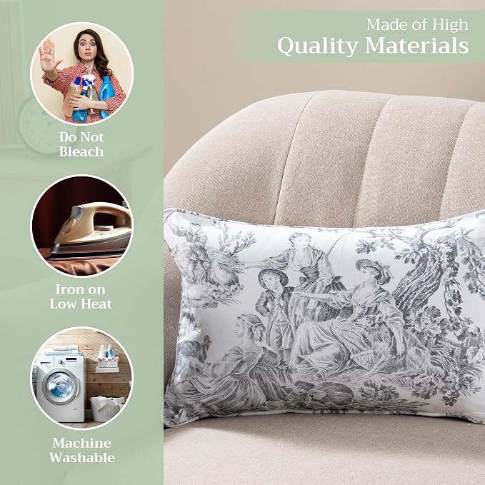 Maison d' Hermine Throw Pillow Covers 100% Cotton (12" x 20" - Pack of 1)
