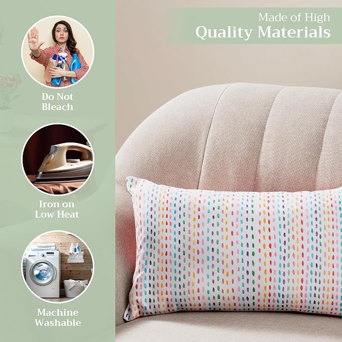 Maison d' Hermine Throw Pillow Covers 100% Cotton (12" x 20" - Pack of 1)