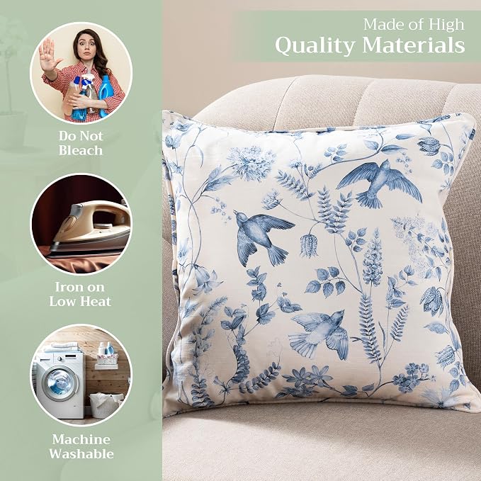 Maison d' Hermine Throw Pillow Covers 100% Cotton (18" x 18" - Pack of 1)