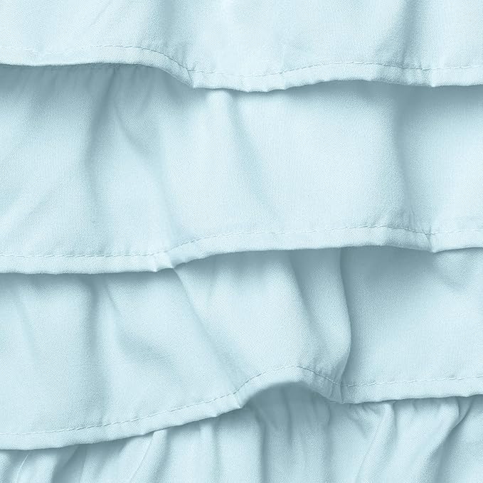Elegant Comfort Luxurious Premium Quality 1500 Thread Count Wrinkle and Fade Resistant Egyptian Quality Microfiber Multi-Ruffle Bed Skirt - 15inch Drop, Full, Aqua Blue
