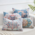 Lumbar Throw Pillow Covers 12x20 Inch Set of 4 Washable BOHO Vintage Style Decorative Throw Pillow Cases Soft Velvet Farmhouse Decor Retro Cushion Covers for Couch Sofa Bed Living Room Outdoor