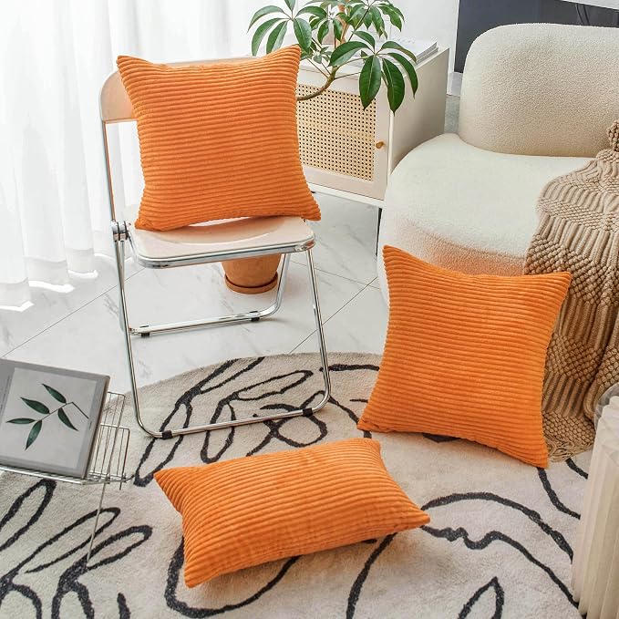 Home Brilliant Burnt Orange Euro Shams Set of 2 Pillow Covers Super Soft Large Decorative Throw Pillow Covers for Summer Patio Living Room, 26x26 inch, Orange