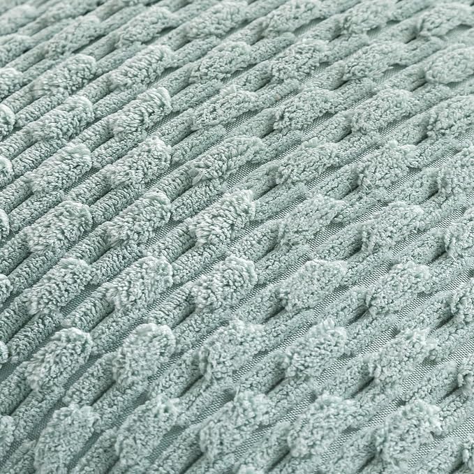 Set of 4 Aqua Decorative Throw Pillow Covers 20x20 Inch Corduroy Pillow Covers for Bed Couch Sofa Living Room Soft Square Cushion Cases