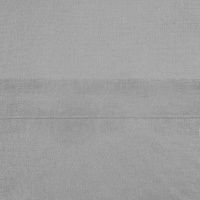 DWCN Sheer Curtains, Grommet Top Grey Faux Linen Look Voile Semi Transparent Solid Window Sheer Curtains Drapes for Bedroom Living Room, Set of 2 Panels 36 x 54 Inch Long, Grey