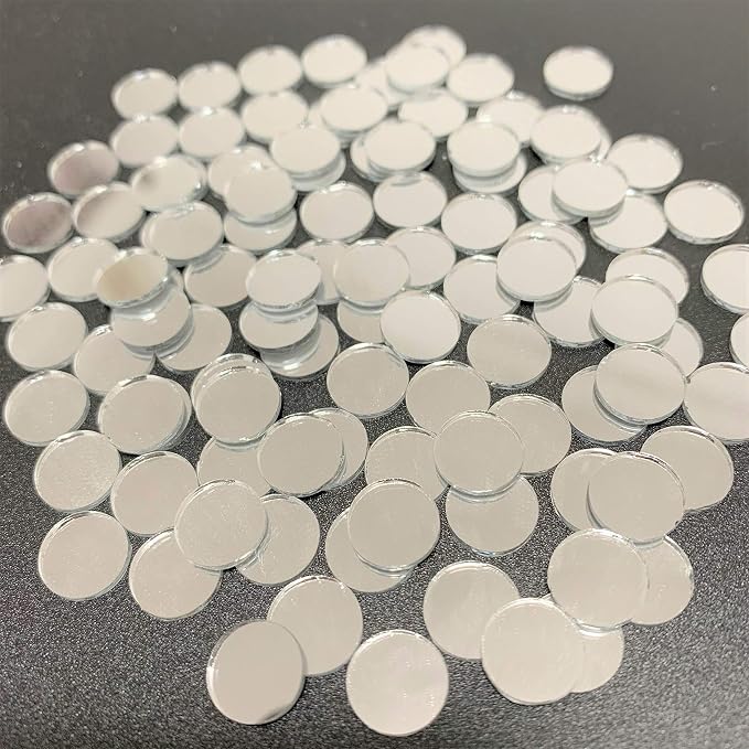 NUORUI 200 Pcs 3/8" Inch Small Round Mirror Circles for Crafts Projects (3/8 Inch)