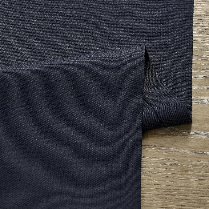 ZeeMart Basic Linen Style Table Runner, 14x72 Inch Dark Navy | Mitered Corner Design, Medium Weight Fabric, Rustic Farmhouse Style, Machine Washable Easy Care Everyday Table Scarf