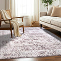 Machine Washable Area Rug, Soft & Durable, Non-Slip, Stain Resistant Rug for Bedroom, Living Room, Dining Room, High Traffic Areas. (Brown/Neutral, 9' X 12')