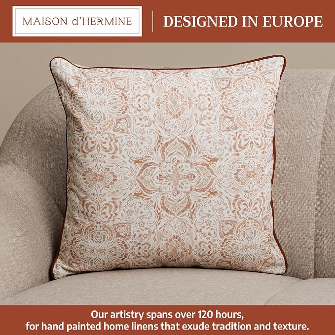 Maison d' Hermine Throw Pillow Covers 100% Cotton (18" x 18" - Pack of 1)