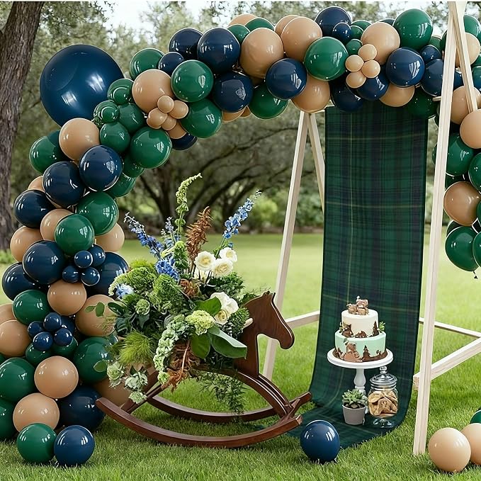 Gilprop 2 Pcs 72 x 13'' Tartan Plaid Table Runner Green and Blue | Vintage Bear Babyshower Birthday Party Dining Decor, Checkered Cloth for Home Kitchen Farmhouse, Reusable Fabric Sets