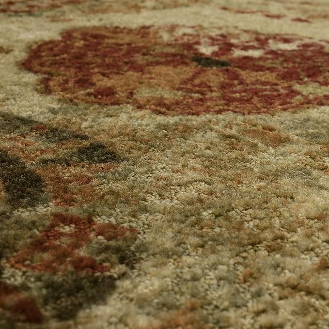 Mohawk Home Caravan Ornamental Floral Medallion 2' 6" x 3' 10" Area Rug - Orange - Perfect for Living Room, Dining Room, Office