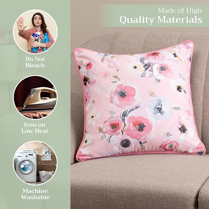 Maison d' Hermine Throw Pillow Covers 100% Cotton (20" x 20" - Pack of 1)