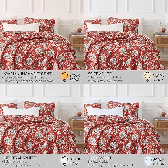 Southshore Fine Living, Inc. Oversized Quilt Bedding Set, 2-Piece Twin XL Coverlet with Matching Sham, Jacobean Willow Floral Coverlet, All Season Quilt Bedspread, Lightweight Twin Quilts, Red