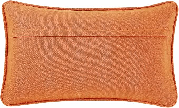 Boho Living Jada Premium Woven Design, Decorative Throw, Living Room Décor, (1) 12" x 20" Pillow Cover, Harvest Orange