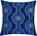Embroidery Blue Velvet Throw Pillow Cover, Merry Christmas Series Snowflake Drop Luxury Soft Fuzzy Cozy Warm Slik Gift Square Couch Cushion Pillow Case 20 x 20 Inch, Cover Only