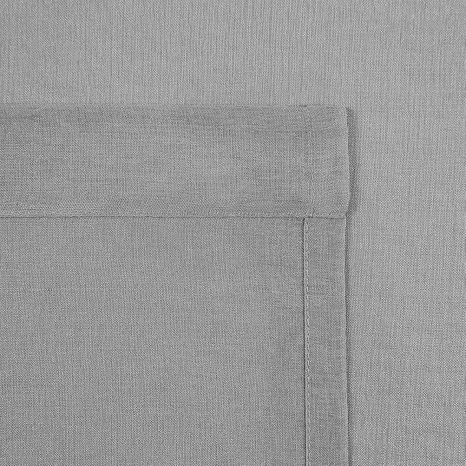DWCN Grey Sheer Curtains for Living Room Bedroom - Faux Linen Look Voile Drapes Grommet Top Window Curtain Panel 46 x 54 Inch Length, Set of 2 Panels