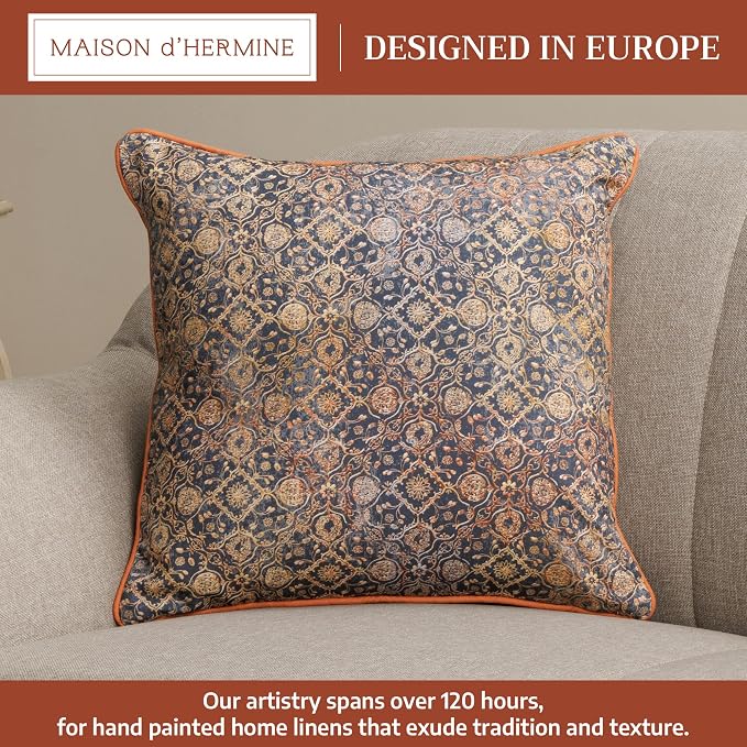 Maison d' Hermine Throw Pillow Covers 100% Cotton (20" x 20" - Pack of 1)