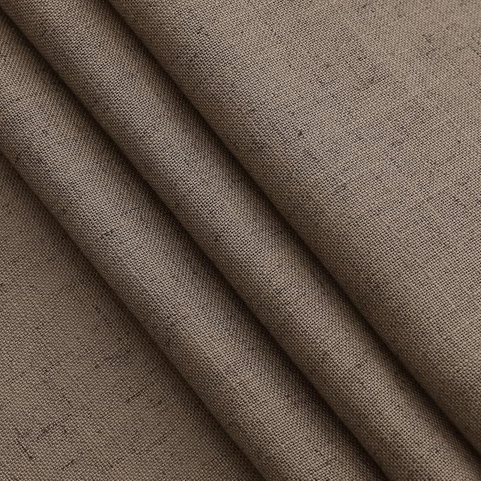 Extra Long Light Brown Curtain 108 Inches Long 2 Panels Set Back Tab Linen Drapes for Living Room Neutral Farmhouse Light Filtering Semi Sheer Linen Curtains 108 Inch Length for Large Window 9 FT