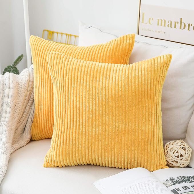 Home Brilliant Pillow Covers 16x16 Sofa Couch Pillow Covers Decorative Accent Pillowcases for Bedroom Summer Decor, 40x40 cm, Sunflower Mustard Yellow