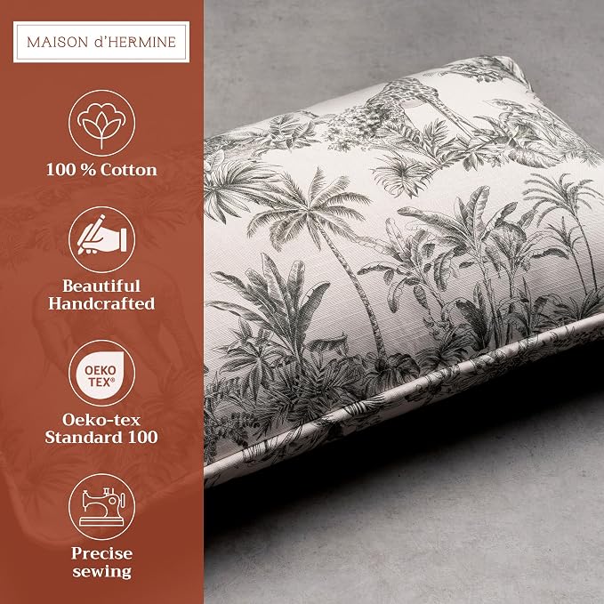 Maison d' Hermine Throw Pillow Covers 100% Cotton (12" x 20" - Pack of 1)