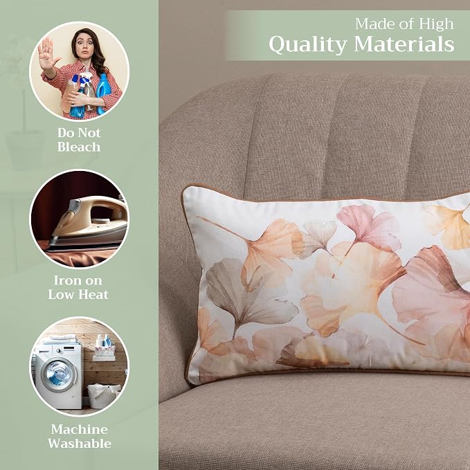 Maison d' Hermine Throw Pillow Covers 100% Cotton (12" x 20" - Pack of 1)