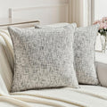 FUTEI Pack of 2 Chenille Tweed Vintage Throw Pillow Covers 20x20 Inch Soft Decorative Cushion Case Modern Farmhouse Accent for Couch Bed Living Room, Black