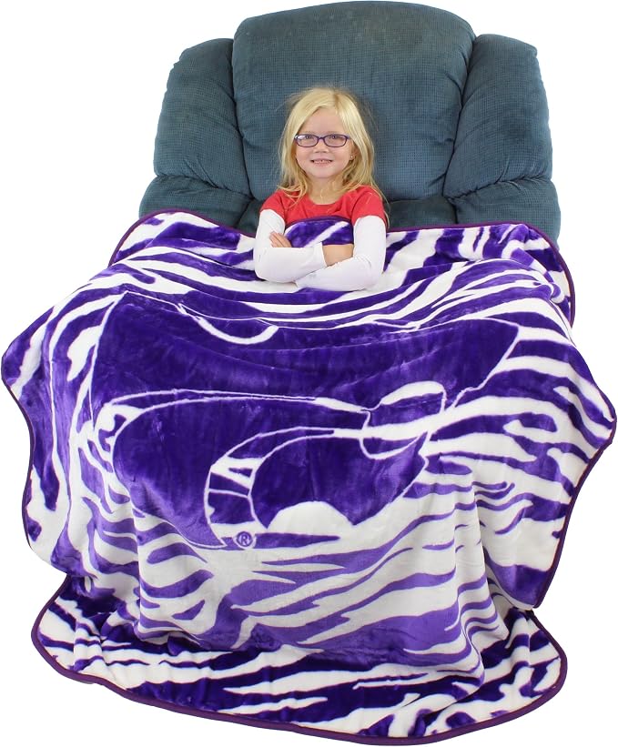 College Covers Kansas State Wildcats Raschel Throw Blanket, 60 in by 50 in
