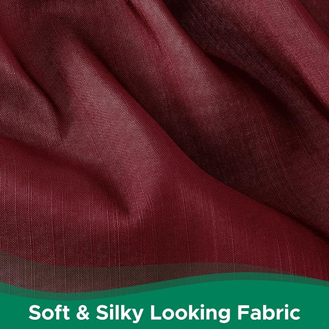 Wrap Around Queen Size Bed Skirt 18 Inch Drop-Elastic Dust Ruffle Burgundy | Adjustable Pleated Bedskirt-Easy Fit Wrinkle Resistant Washable Hotel Quality Fabric Bed Skirting-Master Guest Bedroom Rental