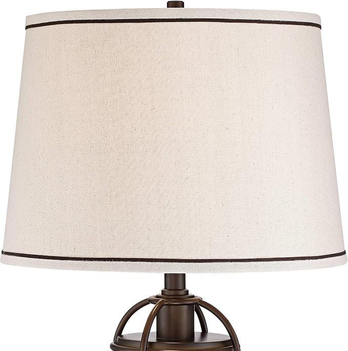 Iron Hugh 26" High Table Lamp Bronze Brown Lantern Night Light LED
