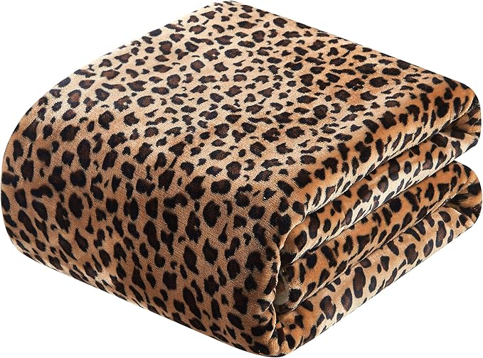 MERRYLIFE Cheetah Print Sherpa Throw Blanket Ultra-Plush Comfort | Decorative, Soft, Colorful | Home, Couch, Outdoor, Travel Use (Leopard, 60" 70")