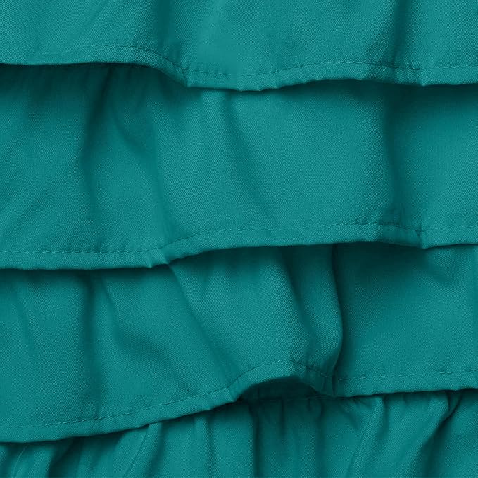 Elegant Comfort Luxurious Premium Quality 1500 Premier Wrinkle and Fade Resistant Hotel Quality Microfiber Multi-Ruffle Bed Skirt - 15inch Drop, Twin, Turquoise