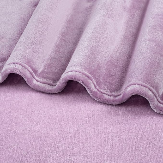 PAVILIA Light Purple Fleece Throw Blanket for Couch, Lavender Lilac Soft Fuzzy Flannel Throw for Sofa, Luxury Plush Microfiber Bed Blanket, Cozy Home Decorative Velvet Gift Blanket, 50x60