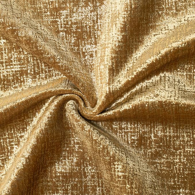 Phantoscope Pack of 2 Sparkling Velvet Decorative Solid Throw Decorative Pillow Cover Soft Gold Glitter Square Cushion Cover Pillowcase for Couch Bed and Chair, Gold, 12 x 20 inches, 30 x 50 cm