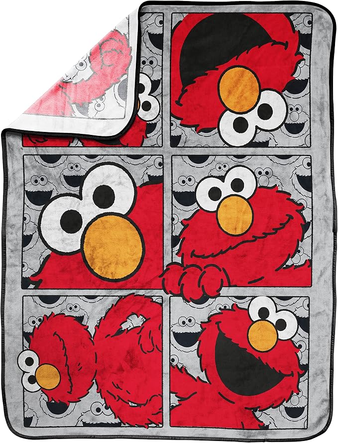 Jay Franco Sesame Street Hip Elmo Throw Blanket - Measures 40 x 50 inches, Kids Bedding - Fade Resistant Super Soft Fleece
