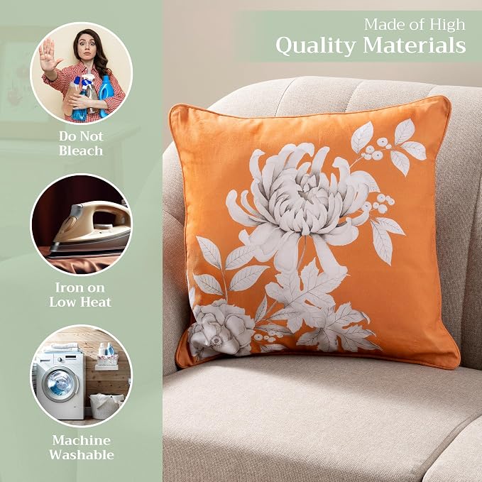 Maison d' Hermine Throw Pillow Covers 100% Cotton (20" x 20" - Pack of 1)