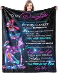 Givetoyou Gift for My Daughter Blanket from Mom as Birthday Present I Love You Letter to Her, Ultra-Soft Flannel Fleece Light Weight Bed Throw (80x60'', Daughter Gift1)