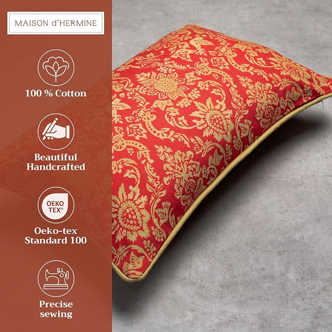 Maison d' Hermine Throw Pillow Covers 100% Cotton (12" x 20" - Pack of 1)