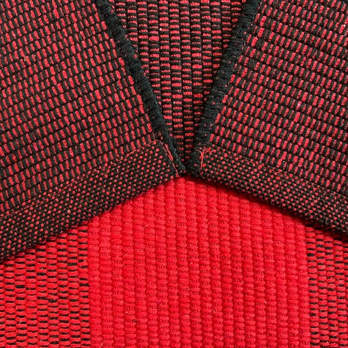 LEVINIS Christmas Door Mat 2'×3' for Kitchen/Bathroom/Entry Way/Laundry Room/Living Room, Red&Black