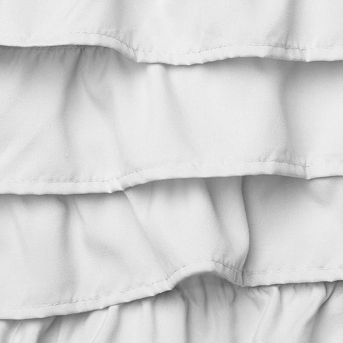 Elegant Comfort Luxurious 1500 Premium Hotel Quality Wrinkle and Fade Resistant Microfiber Multi-Ruffle Bed Skirt - 15inch Drop, King, White