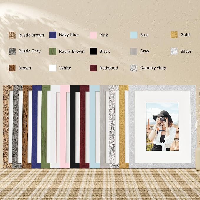 Picrit 8x8 Picture Frame Set of 12, Modern Gallery Wall Frames, Silver