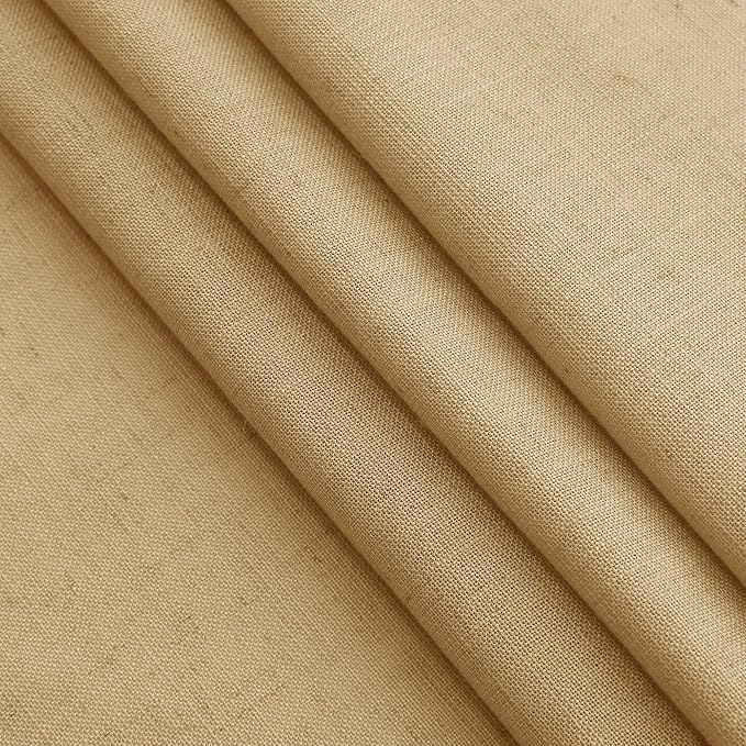 Gold Yellow Linen Curtains 72 Inch Length for Living Room Sheer Lightweight Door Drapes 2 Panels Set for Kids Bedroom Light Filtering Back Tab Rod Pocket Curtain for Kitchen Protect Privacy 52x72